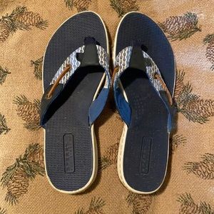 Blue Sperry Top Slider Flip Flops